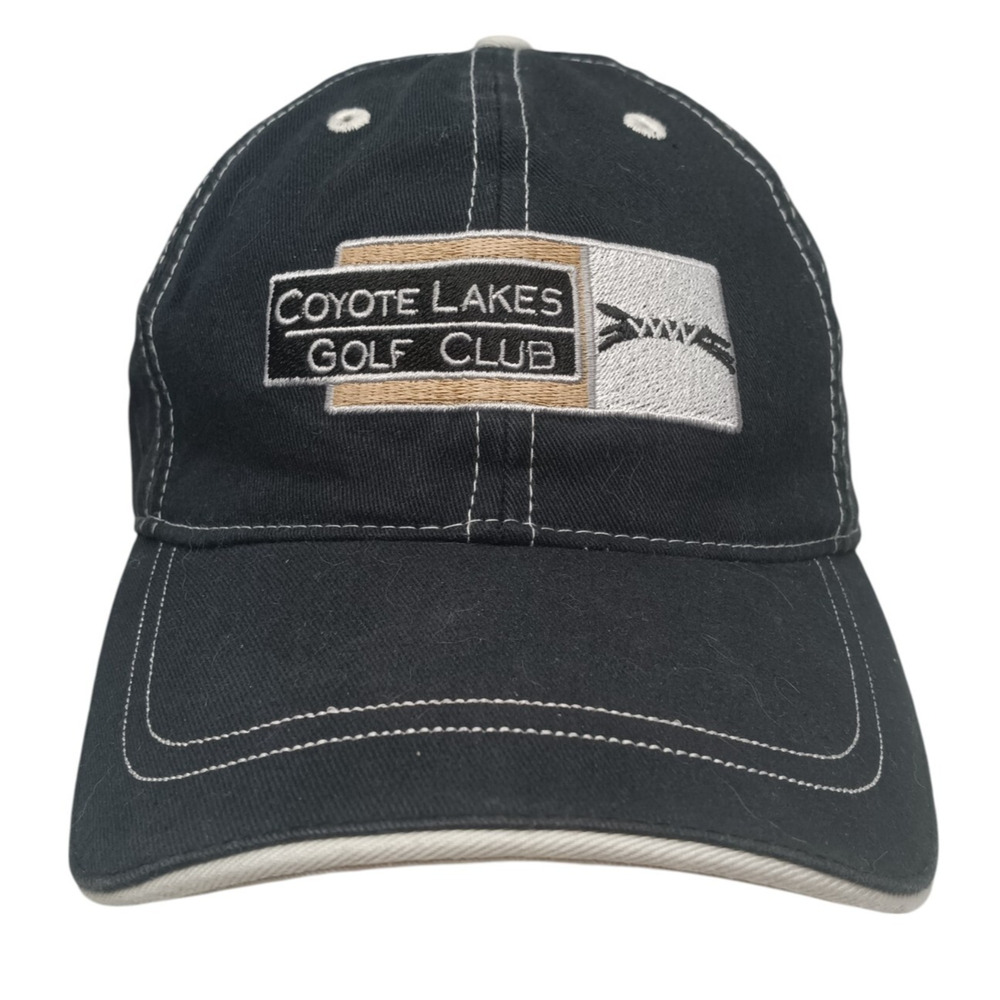 VTG Coyote Lakes Golf Club Blk Legendary Hat Baseball Cap, Adjustable Back Strap